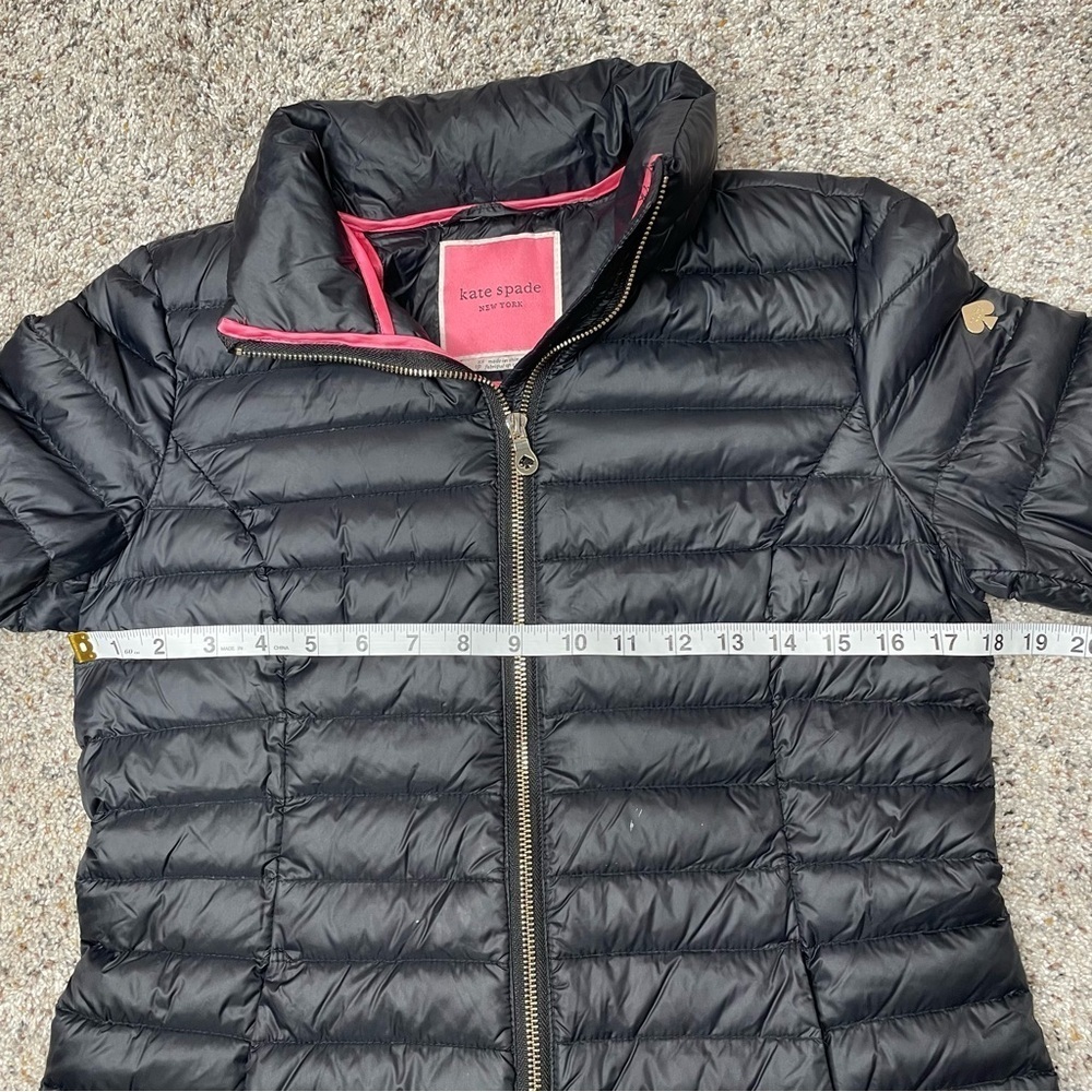 Kate Spade Packable Puffer Jacket Duck Down Feathers Black Pink Extra Small XS - Picture 11 of 13